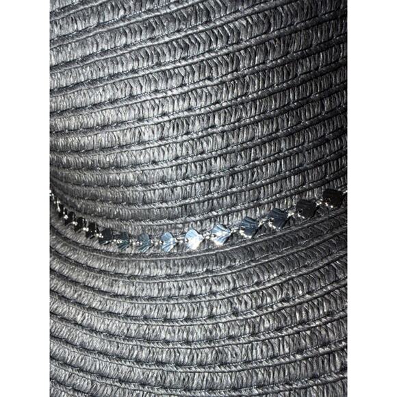 Black Floppy Sun Hat W/Seashell Trim Wide Brim INC Coastal Grandma NWT main image 8